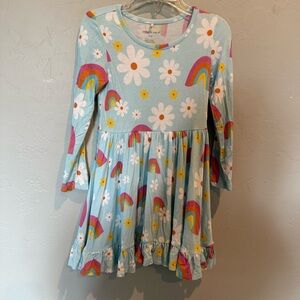 Posh Peanut Rainbow Rainbow Daisy 3T-4T Dress